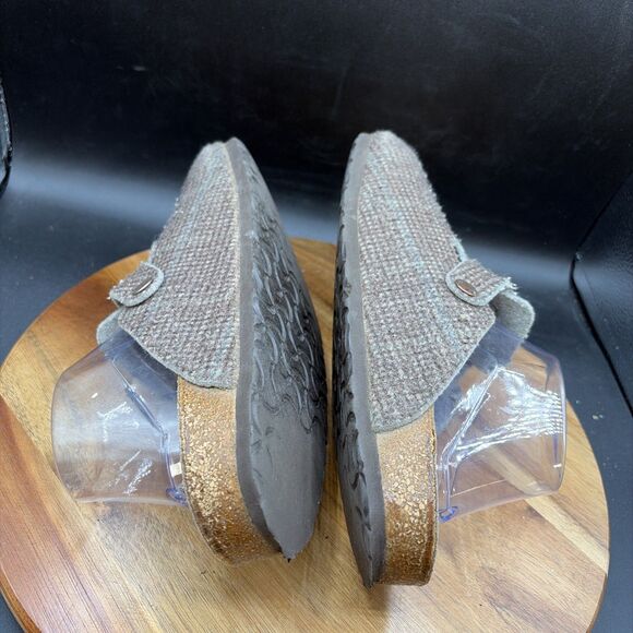 Birkenstock Boston Clogs Plaid Size 41 Men’s 8 Women’s 10 Softbed Shoes Brown - Picture 6 of 9